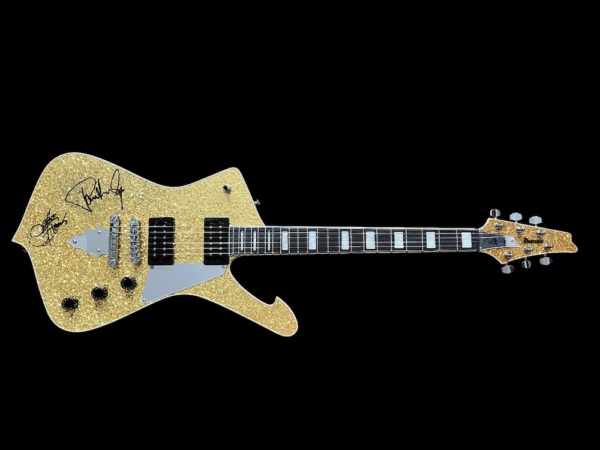 KISS PAUL STANLEY IBANEZ LTD. GOLD SPARKLE GUITAR SIGNED