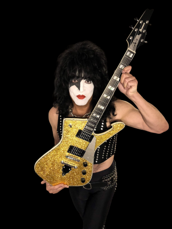 KISS PAUL STANLEY IBANEZ LTD. GOLD SPARKLE GUITAR SIGNED - Image 4