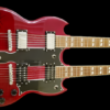 LED ZEPPELIN EPIPHONE CHERRY DOUBLENECK GUITAR SIGNED, IAS CERTIFIED