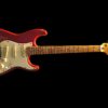 MARK KNOPFLER RED FENDER STRATOCASTER GUITAR SIGNED, IAS CERTIFIED
