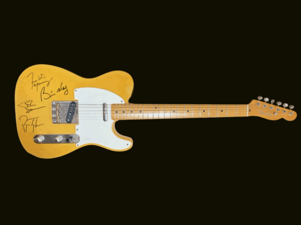 QUEEN FREDDIE MERCURY VINTAGE WHITE FENDER TELECASTER GUITAR SIGNED