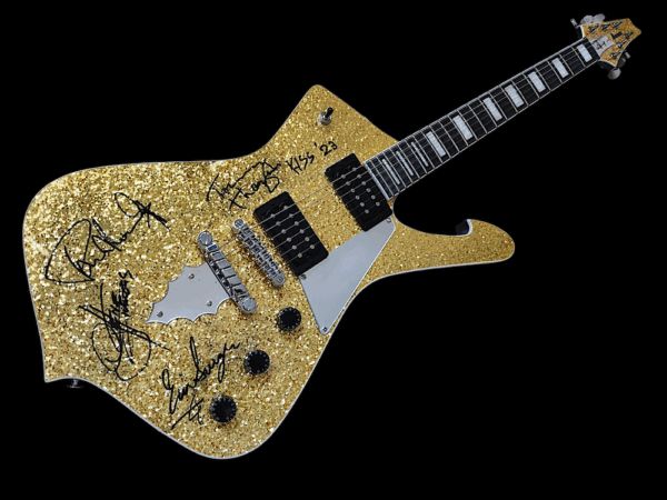 KISS PAUL STANLEY IBANEZ LTD. GOLD GLITTER SPARKLE GUITAR SIGNED - Image 3