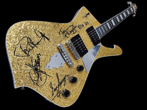 KISS PAUL STANLEY IBANEZ LTD. GOLD GLITTER SPARKLE GUITAR SIGNED - Image 4