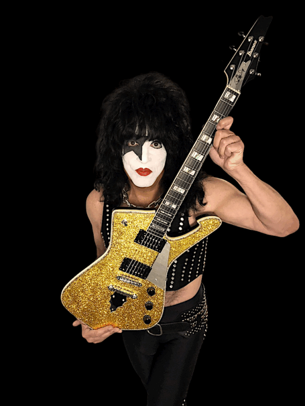 KISS PAUL STANLEY IBANEZ LTD. GOLD GLITTER SPARKLE GUITAR SIGNED - Image 5