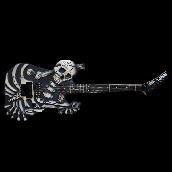 Dokken George Lynch ESP Skull N' Bones J. Frog Guitar Signed