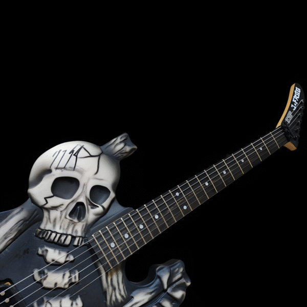 Dokken George Lynch ESP Skull N' Bones J. Frog Guitar Signed - Image 3