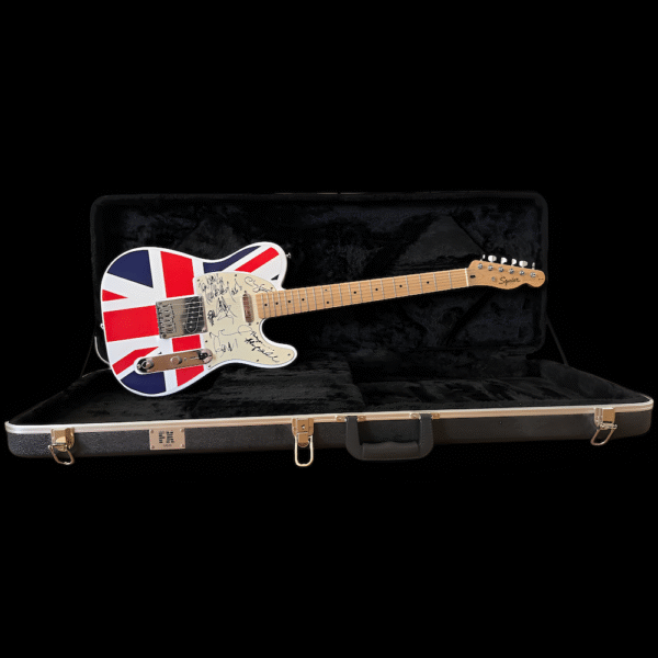Oasis Gallagher Union Jack Style Custom Fender Guitar Signed