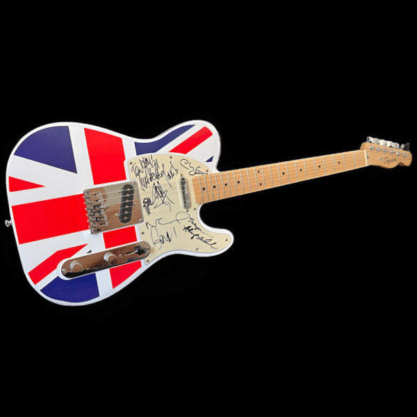 Oasis Gallagher Union Jack Style Custom Fender Guitar Signed - Image 2