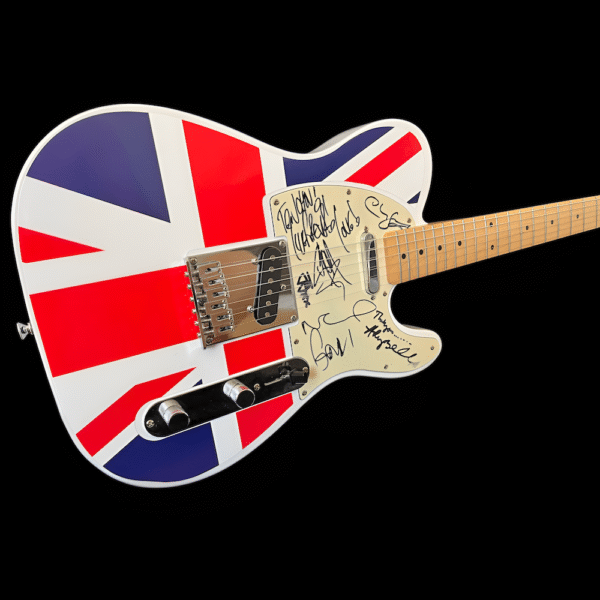 Oasis Gallagher Union Jack Style Custom Fender Guitar Signed - Image 3