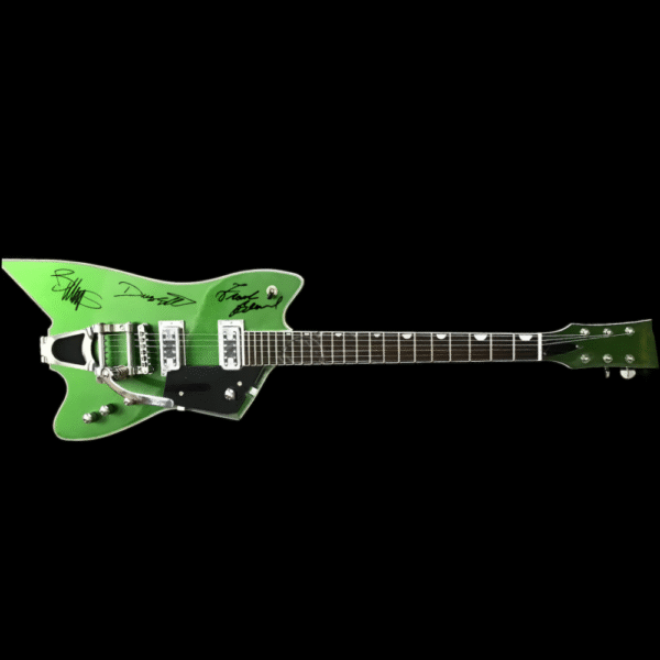 ZZ Top Billy Bo Jupiter Thunderbird Sparkle Green Guitar Signed
