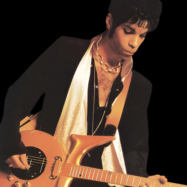 PRINCE GOLD LOVE SYMBOL DIAMOND SERIES GUITAR SIGNED - Image 6