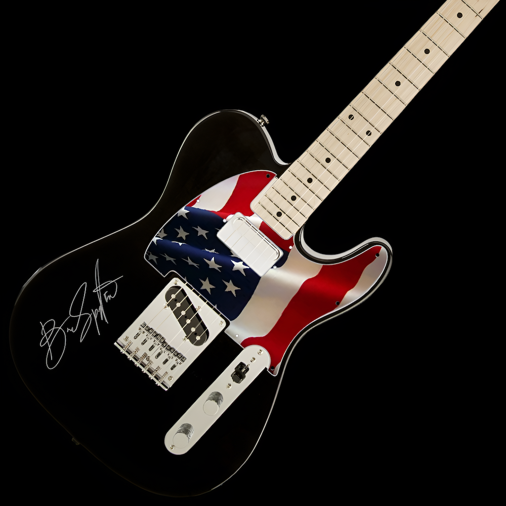 The Boss Bruce Springsteen USA Flag Fender Telecaster Signed - Image 2