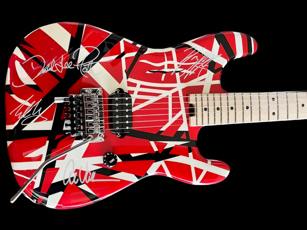 THE SAN BERNARDINO RELIC: 2015 VAN HALEN FULL-BAND SIGNED STRIPED SERIES - Image 2